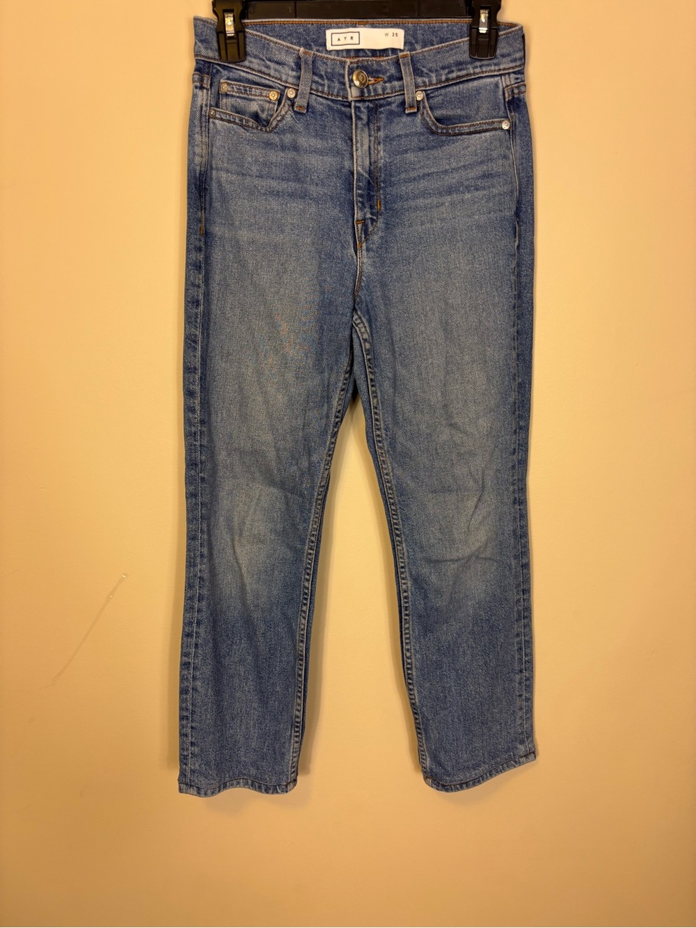 AYR Vintage-Inspired Straight Leg Jeans - Light Blue Wash 25